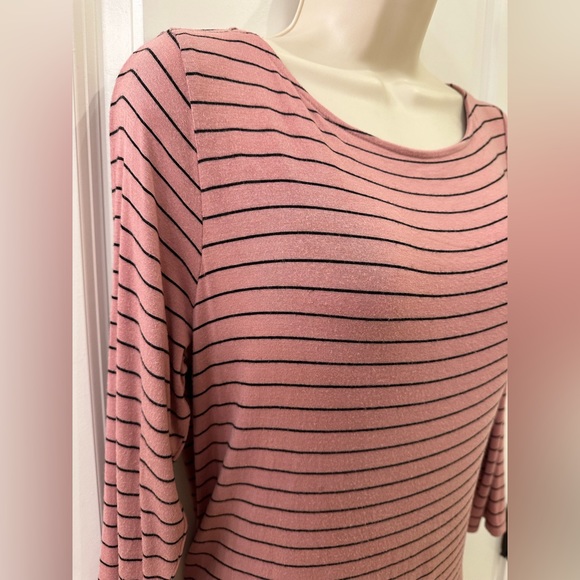 Motherhood Maternity Size M Blush Nude Pink Ruched Soft Jersey Knit Tunic Top - Picture 7 of 10